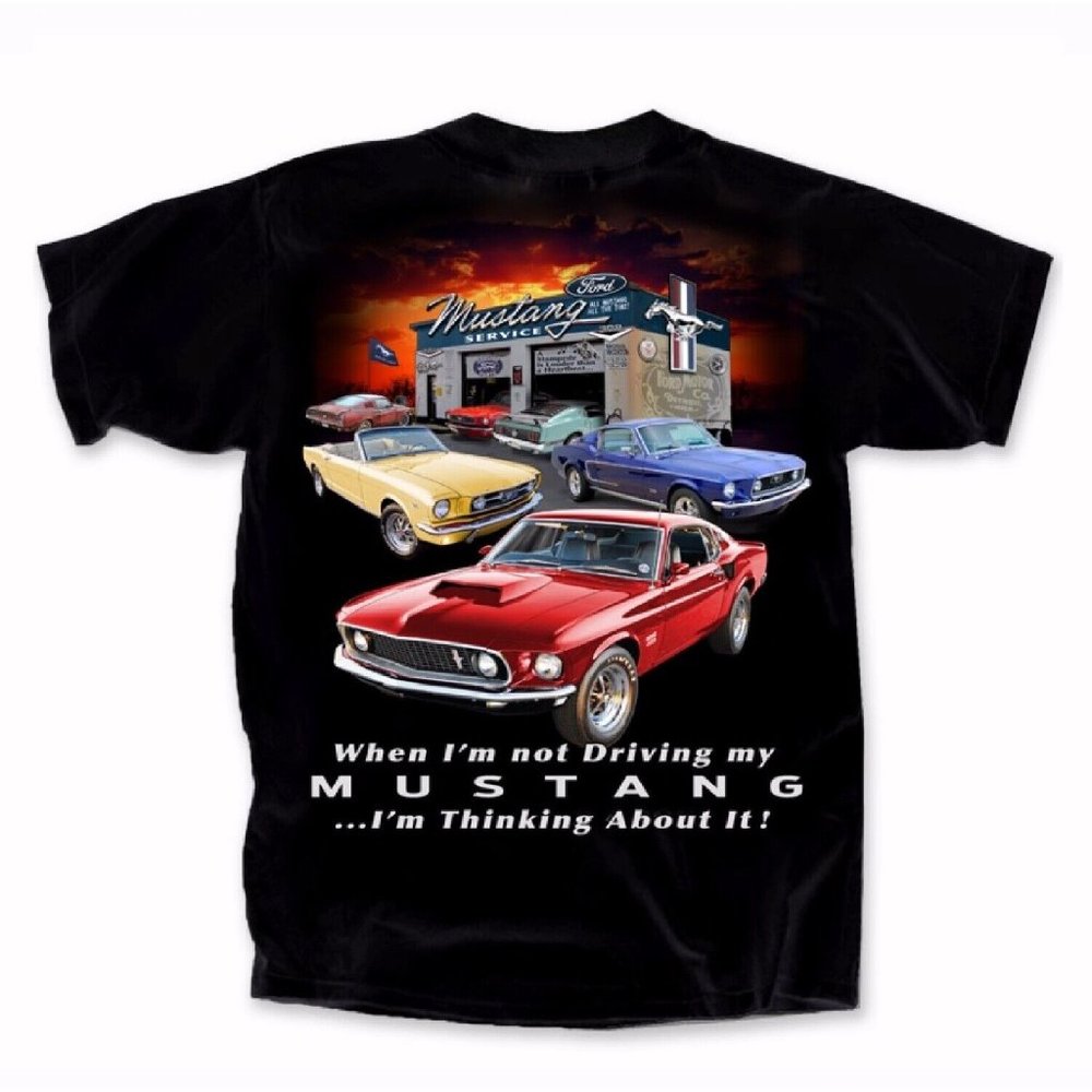 Ford Mustang When Not Driving Thinking About It Short Sleeve Shirt - NEW